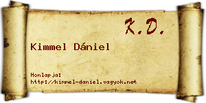 Kimmel Dániel névjegykártya